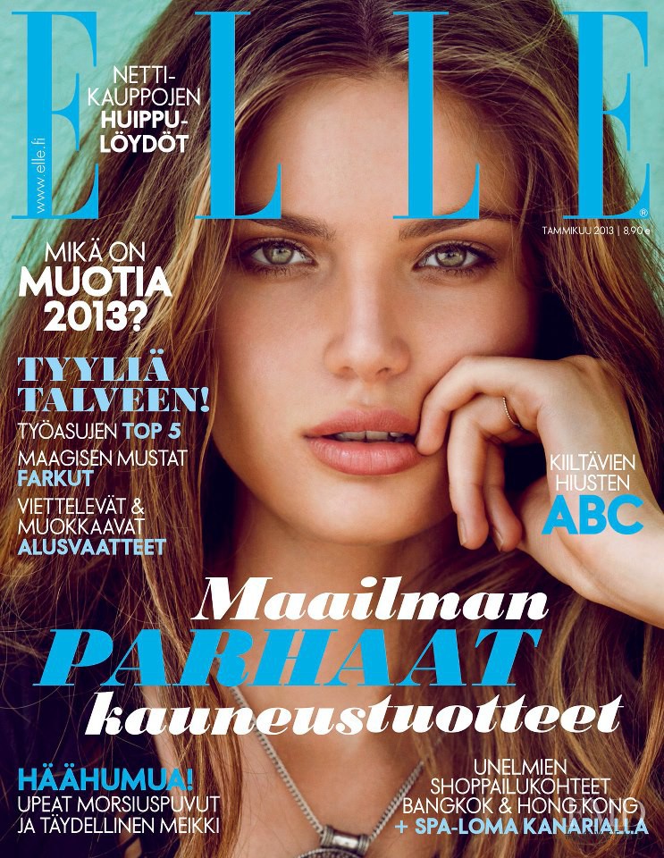 Frederikke Winther featured on the Elle Finland cover from January 2013