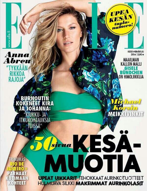 Gisele Bundchen featured on the Elle Finland cover from July 2014