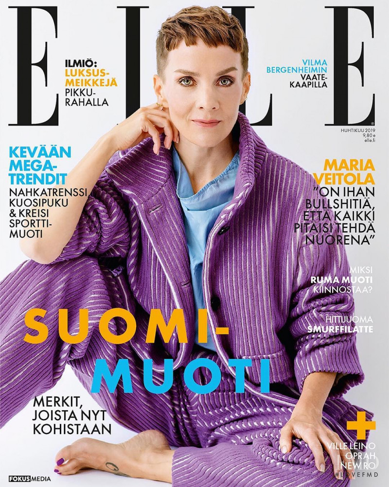 Maria Veitola featured on the Elle Finland cover from April 2019