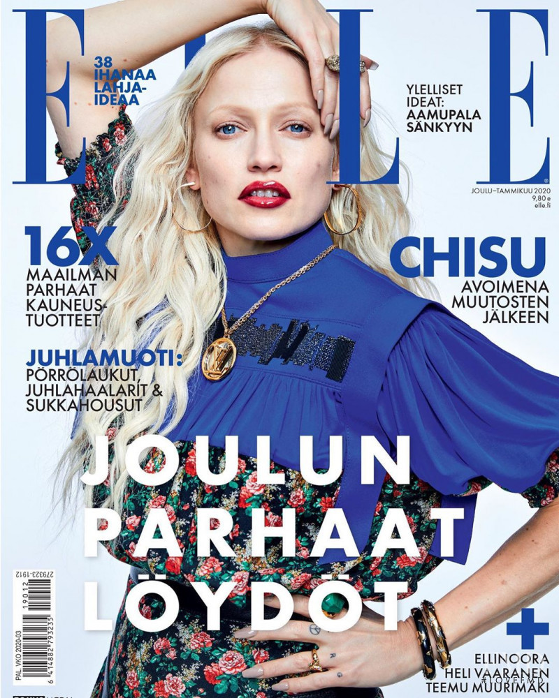 Christel Sundberg featured on the Elle Finland cover from December 2019
