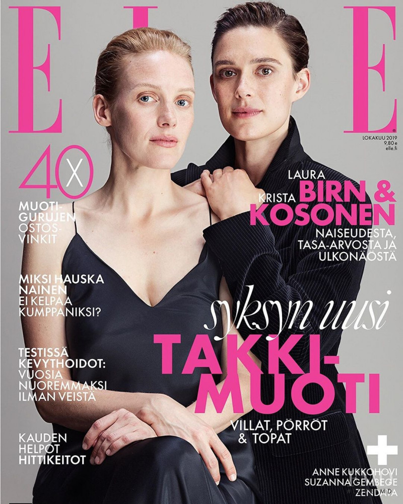 Laura Birn, Krista Kosonen featured on the Elle Finland cover from October 2019
