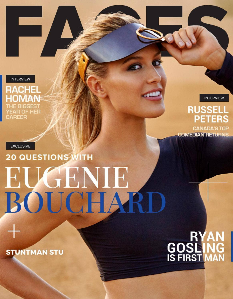 Eugenie Bouchard featured on the Faces Canada cover from November 2018