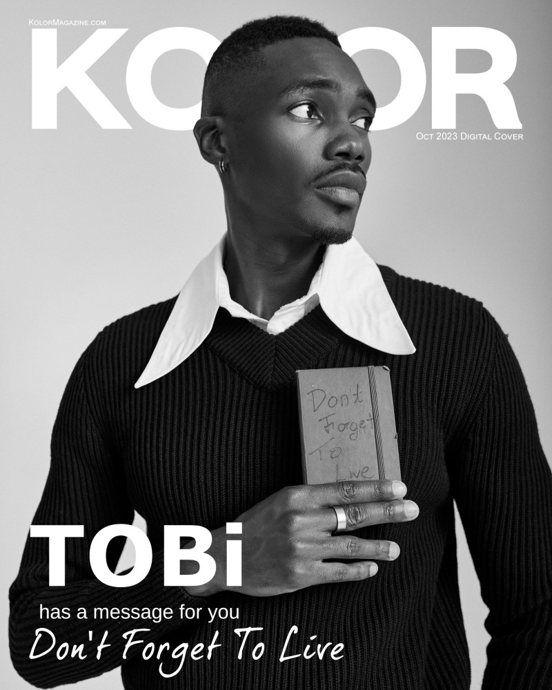 Tobi featured on the Kolor cover from October 2023