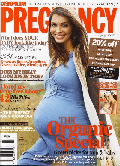  featured on the Cosmopolitan Pregnancy Australia cover from March 2008