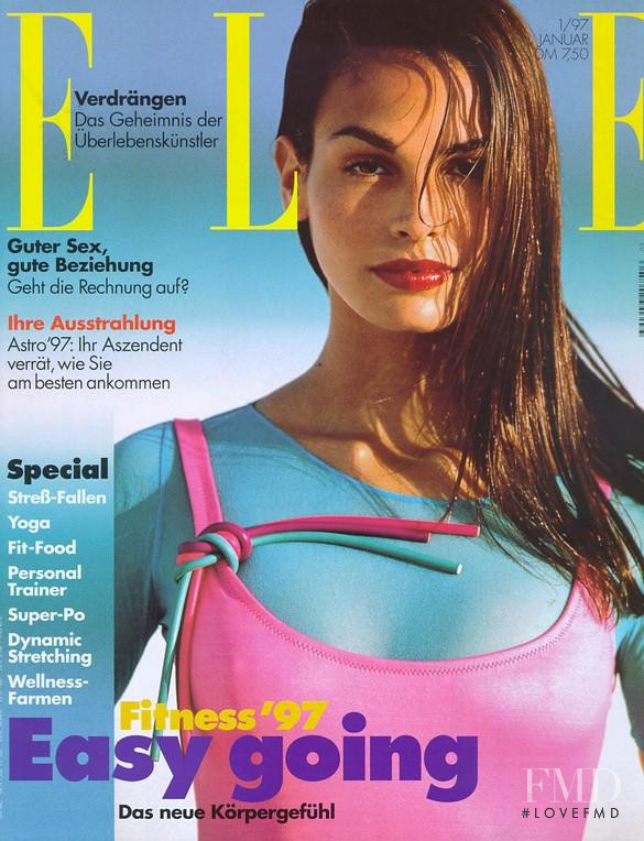 Ines Sastre featured on the Elle Germany cover from January 1997