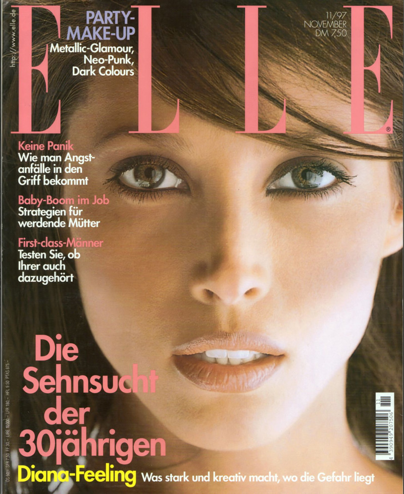 Christy Turlington featured on the Elle Germany cover from November 1997