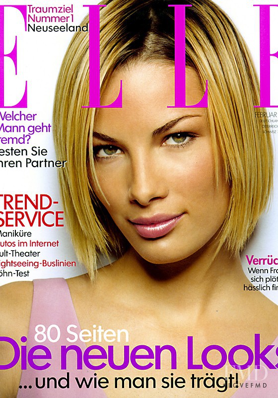 Lavinia Birladeanu featured on the Elle Germany cover from February 2000