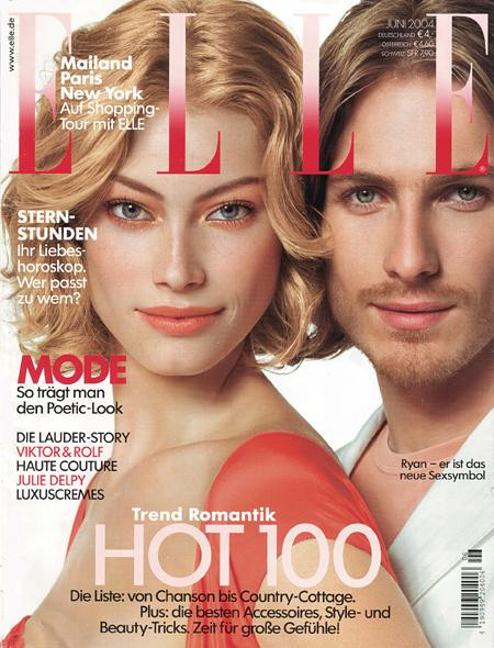 Alyssa Sutherland featured on the Elle Germany cover from June 2004