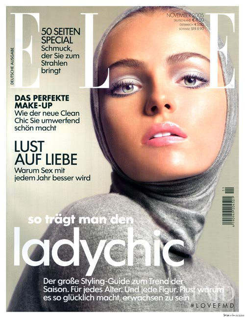 Valentina Zelyaeva featured on the Elle Germany cover from November 2005
