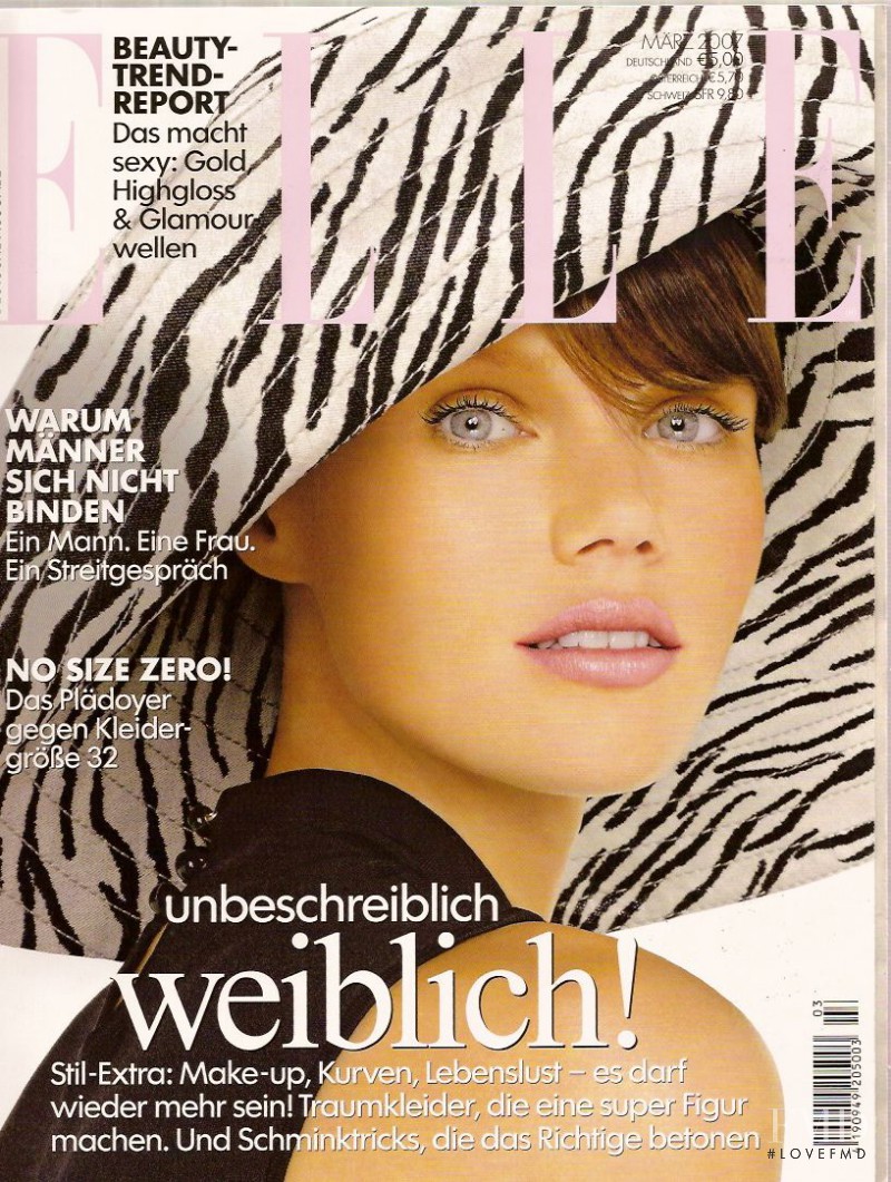 Diana Gartner featured on the Elle Germany cover from March 2007