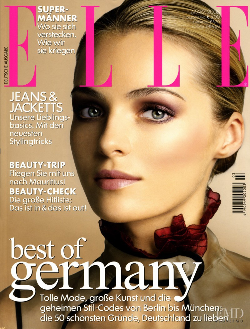 Valentina Zelyaeva featured on the Elle Germany cover from March 2008