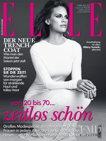 Hilary Swank featured on the Elle Germany cover from February 2011