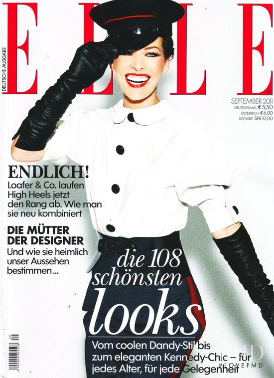 Milla Jovovich featured on the Elle Germany cover from September 2011