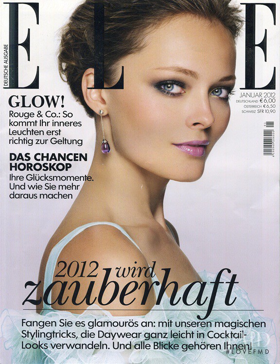 Olga Maliouk featured on the Elle Germany cover from January 2012