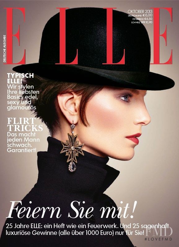 Iris Strubegger featured on the Elle Germany cover from October 2013