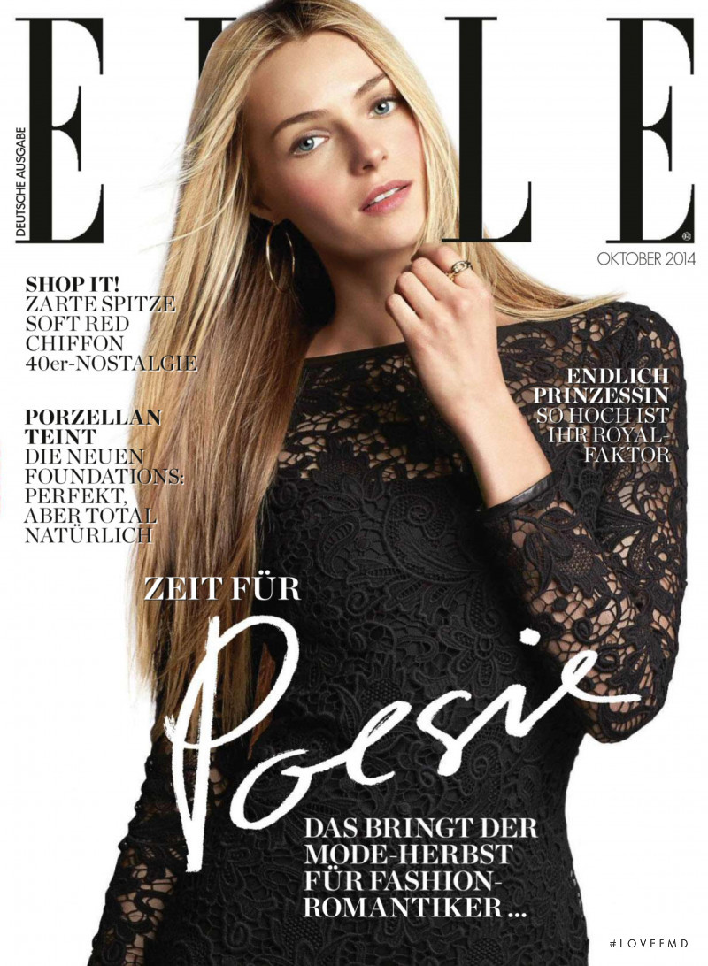 Valentina Zelyaeva featured on the Elle Germany cover from October 2014