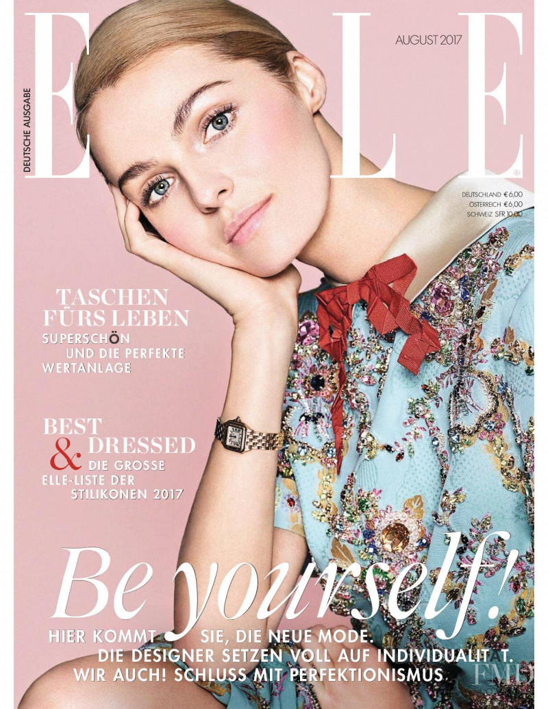 Valentina Zelyaeva featured on the Elle Germany cover from August 2017