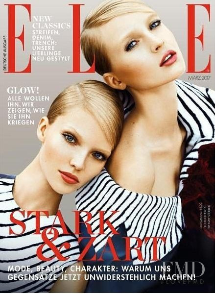 Sasha Luss featured on the Elle Germany cover from March 2017