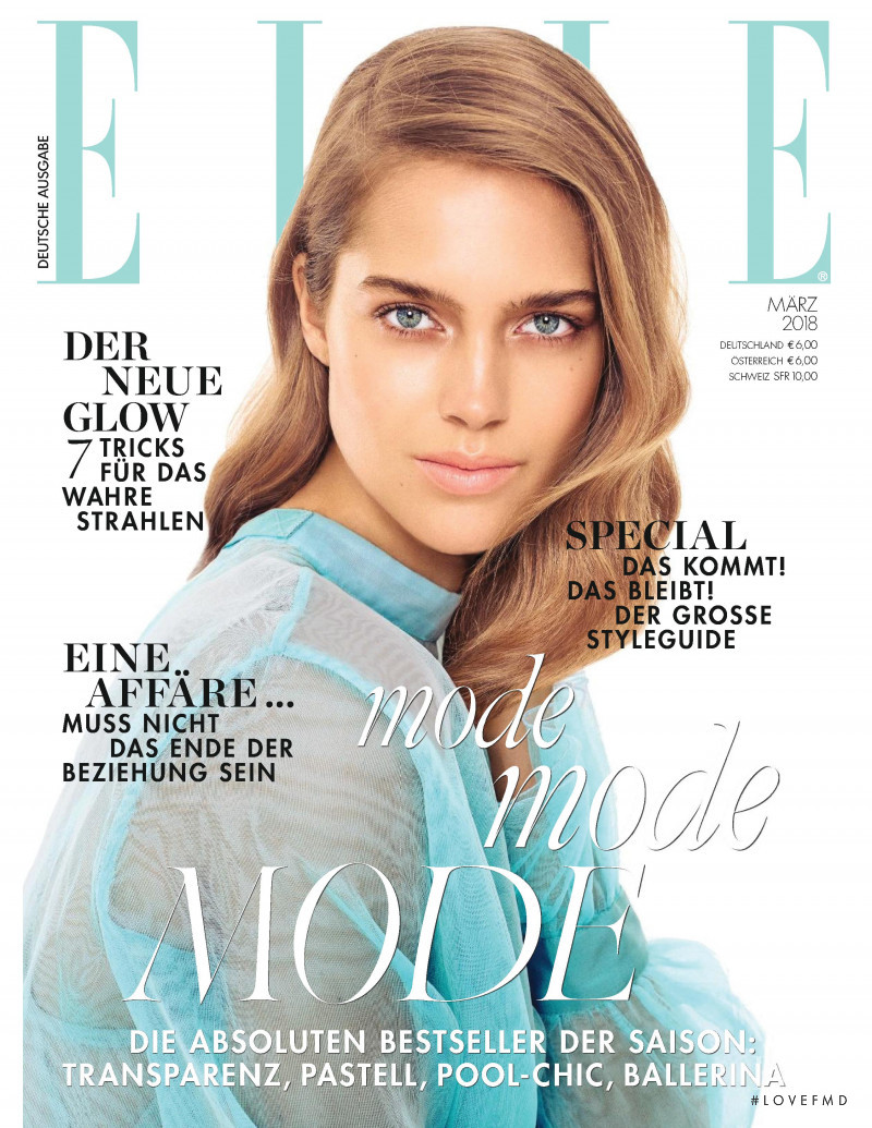 Julia Jamin featured on the Elle Germany cover from March 2018