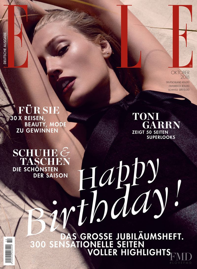 Toni Garrn featured on the Elle Germany cover from October 2018