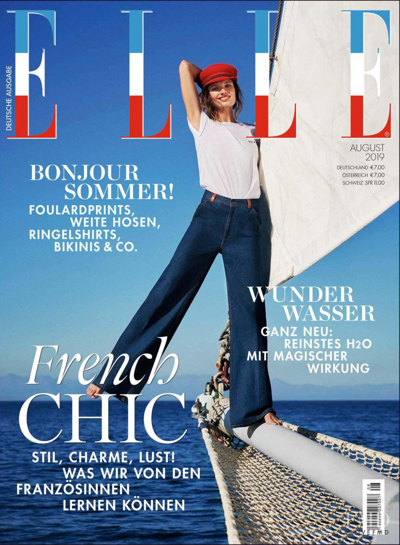 Ava Smith featured on the Elle Germany cover from August 2019