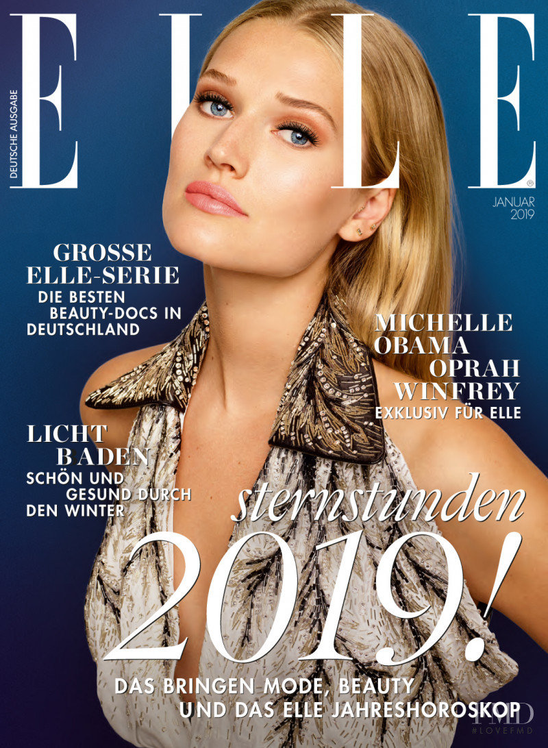 Toni Garrn featured on the Elle Germany cover from January 2019