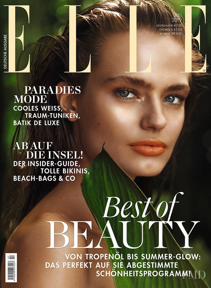 Anna Mila Guyenz featured on the Elle Germany cover from July 2019