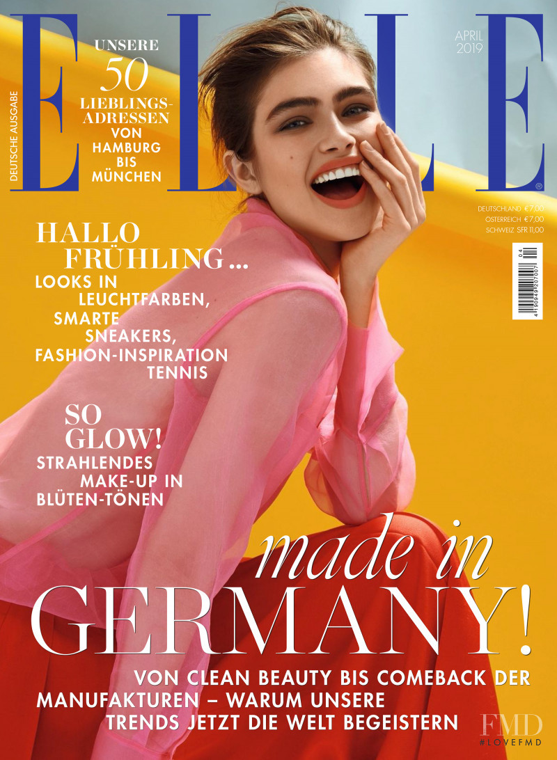 Nastya Zakharova featured on the Elle Germany cover from April 2019
