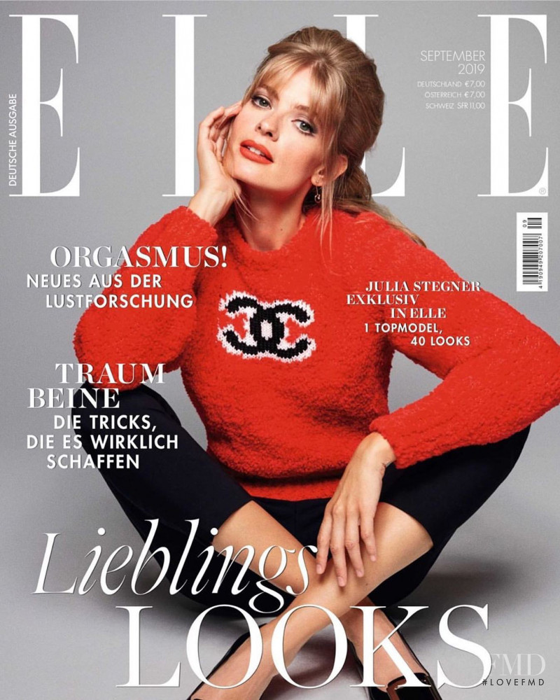 Julia Stegner featured on the Elle Germany cover from September 2019