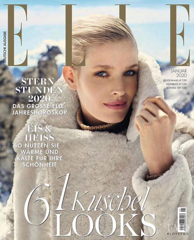 Alisa Ahmann featured on the Elle Germany cover from January 2020