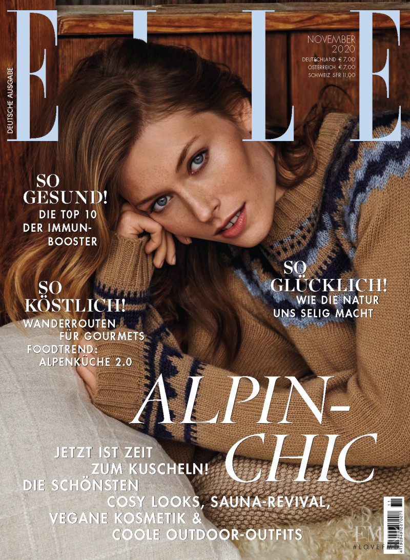 Caroline Lossberg featured on the Elle Germany cover from November 2020