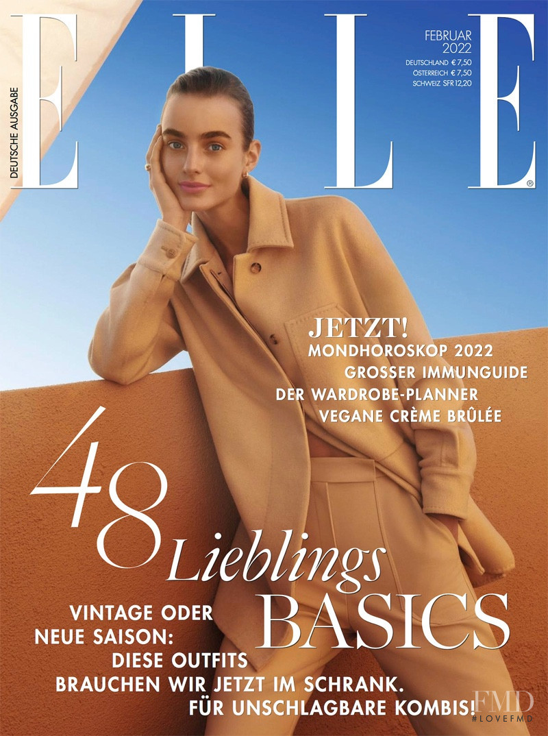 Maartje Verhoef featured on the Elle Germany cover from February 2022