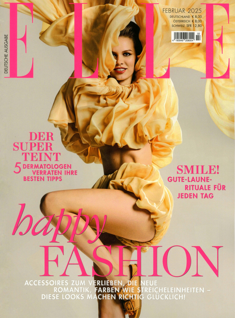 Polina Dvoretskaya featured on the Elle Germany cover from February 2025