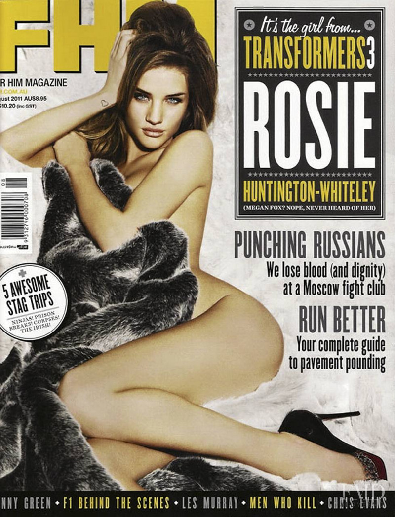 Rosie Huntington-Whiteley featured on the FHM Australia cover from August 2011