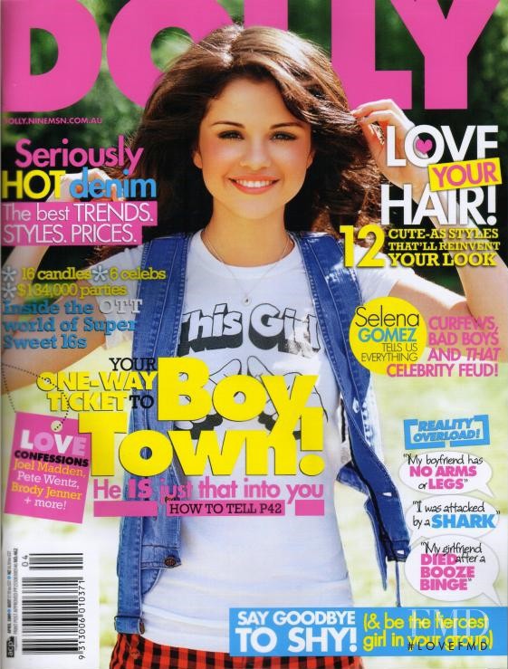 Selena Gomez featured on the Dolly cover from April 2008