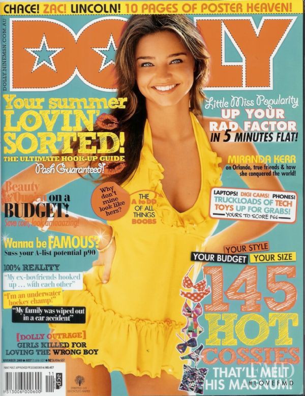 Miranda Kerr featured on the Dolly cover from November 2008