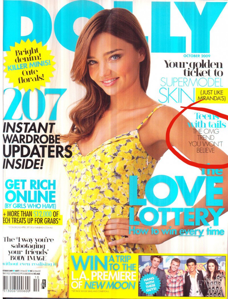 Miranda Kerr featured on the Dolly cover from October 2009