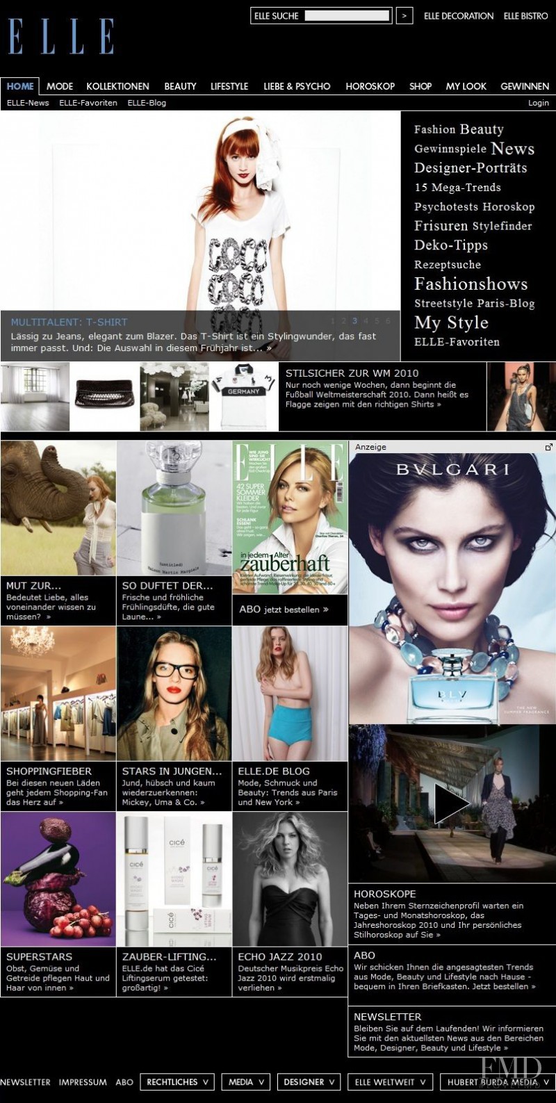  featured on the Elle.de screen from April 2010