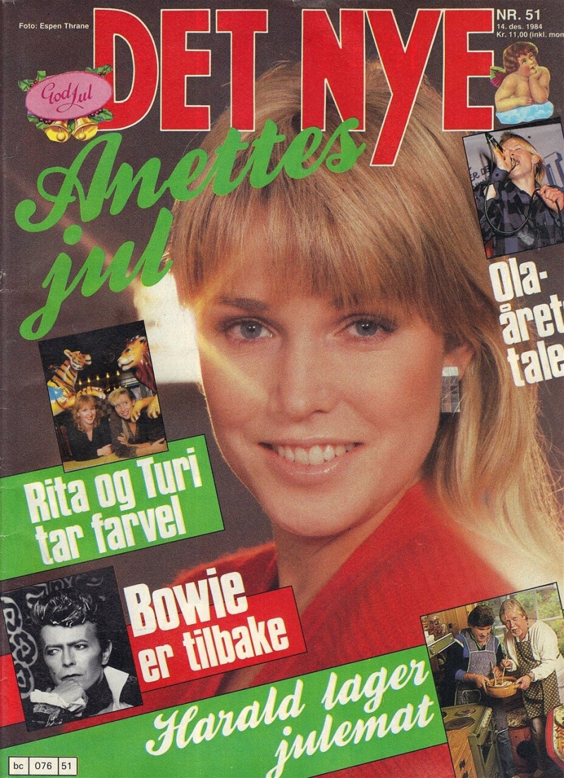 Anette Stai featured on the Det Nye cover from December 1984