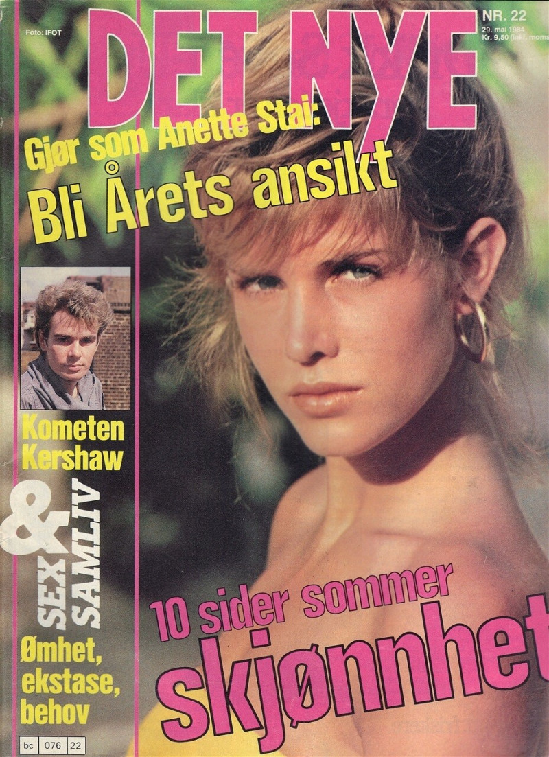 Anette Stai featured on the Det Nye cover from May 1984