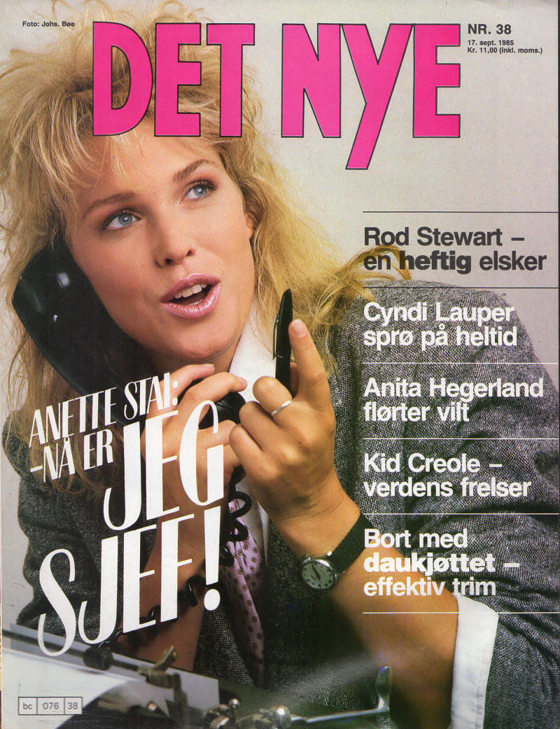 Anette Stai featured on the Det Nye cover from September 1985