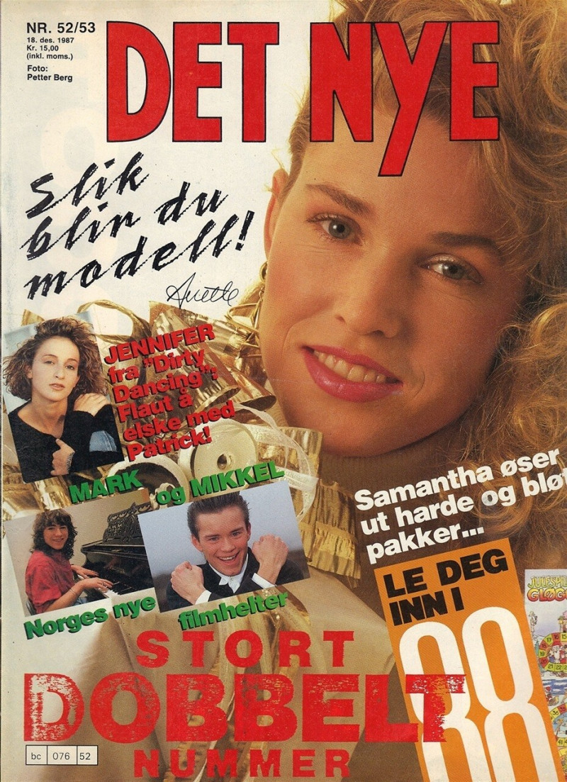 Anette Stai featured on the Det Nye cover from December 1987