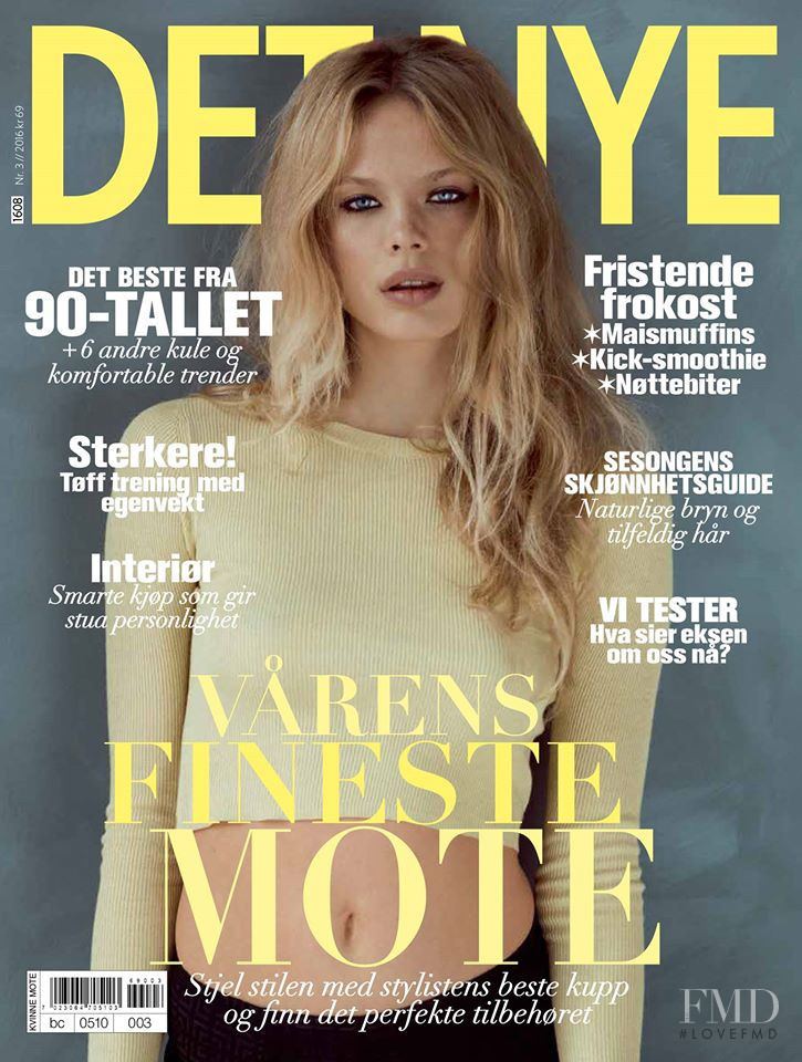 Victoria Germyn featured on the Det Nye cover from March 2016