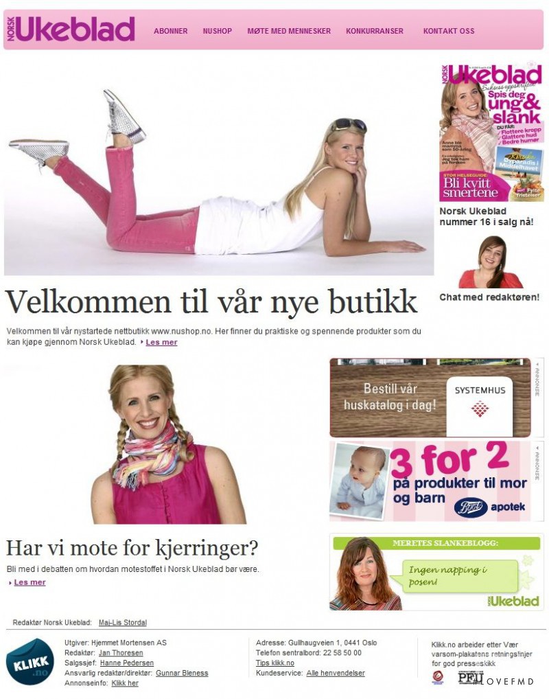  featured on the NorskUkeblad.no screen from April 2010