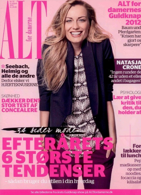 Renata Zanchi featured on the ALT for damerne cover from August 2012