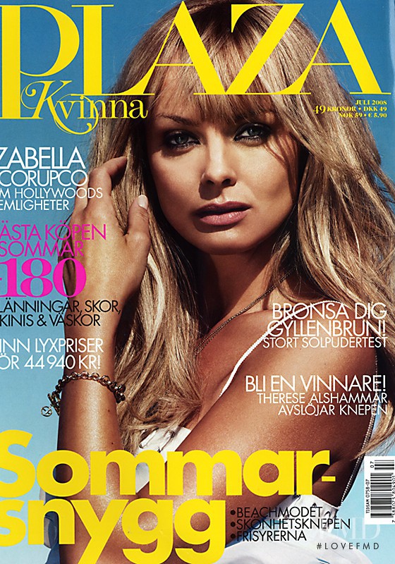 Izabella Scorupco featured on the Plaza Kvinna cover from July 2008