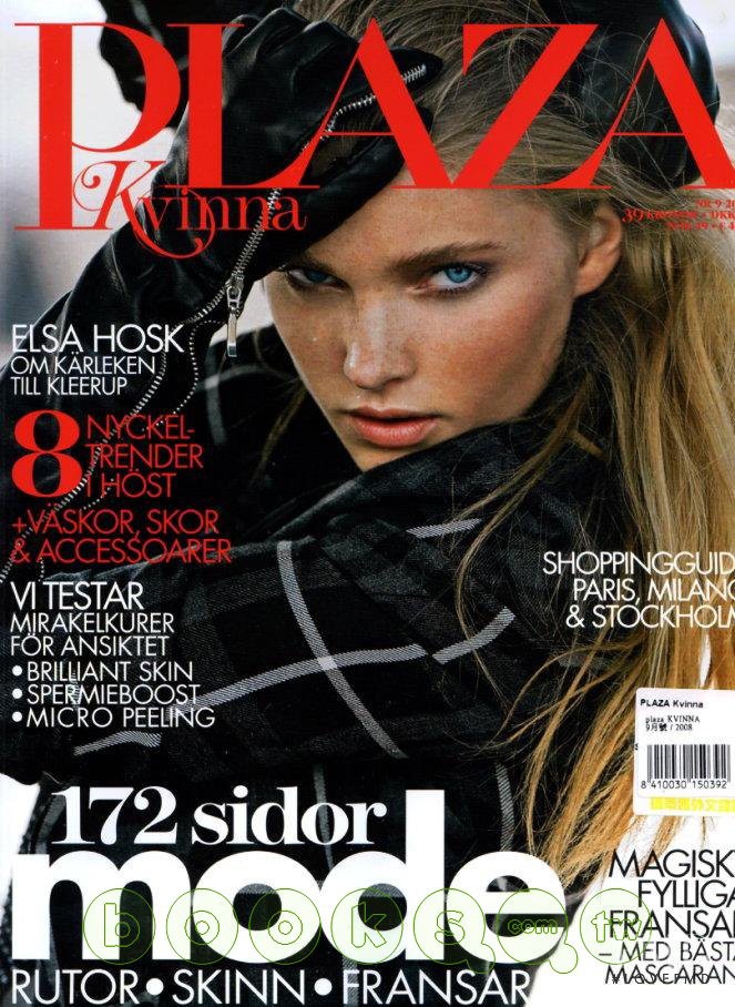 Elsa Hosk featured on the Plaza Kvinna cover from September 2008