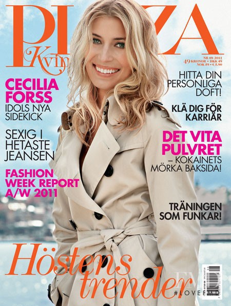 Cecilia Forss featured on the Plaza Kvinna cover from August 2011