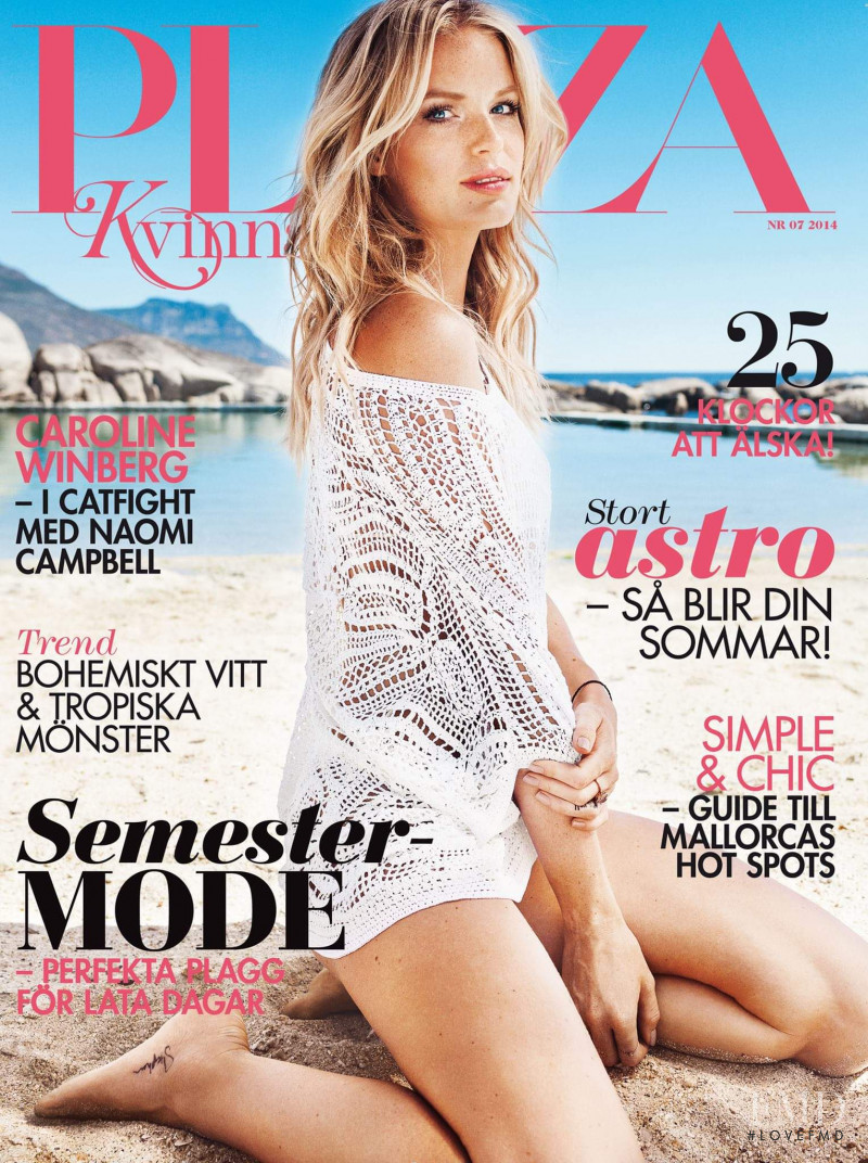 Caroline Winberg featured on the Plaza Kvinna cover from July 2014