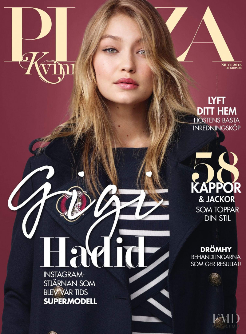 Gigi Hadid featured on the Plaza Kvinna cover from November 2016